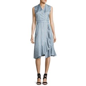 Carven Sleeveless Striped Silk Dress - NWT, Size 8